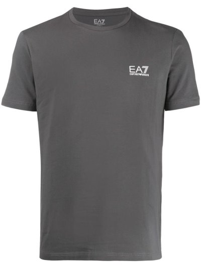 Grey Men's Ea7 Emporio Armani Logo Print T Shirts | DK5ETSN