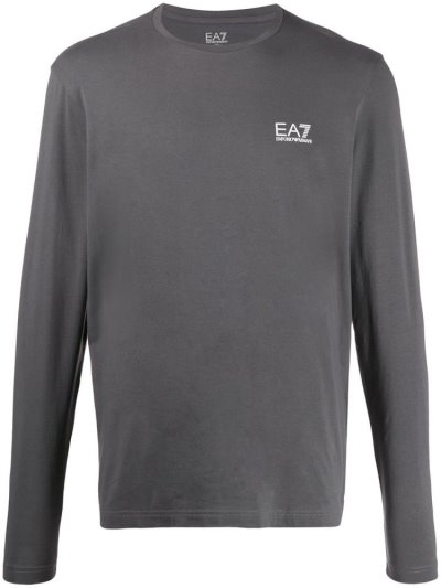 Grey Men's Ea7 Emporio Armani Logo Print Sweatshirts | WBZAL3P