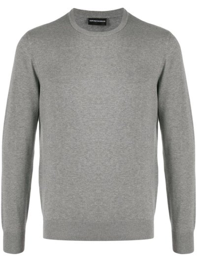 Grey Men's Armani Emporio Crew Neck Sweatshirts | A0FBJMO