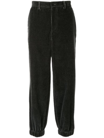 Grey Men's Armani Emporio Faded Corduroy Pants | IUQ1GJF