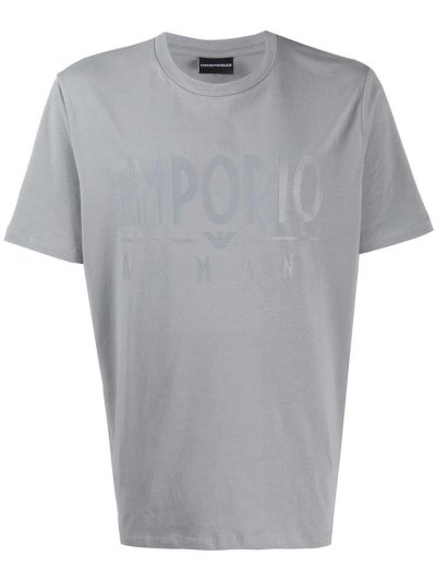 Grey Men's Armani Emporio Logo Print T Shirts | F930NP2