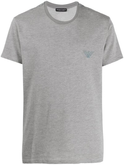 Grey Men's Armani Emporio Logo Print T Shirts | V0LIBT4