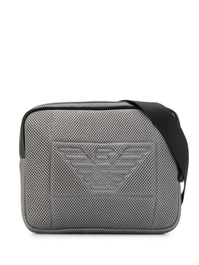 Grey Men's Armani Emporio Perforated Logo Belt Bags | R1XJ4JE