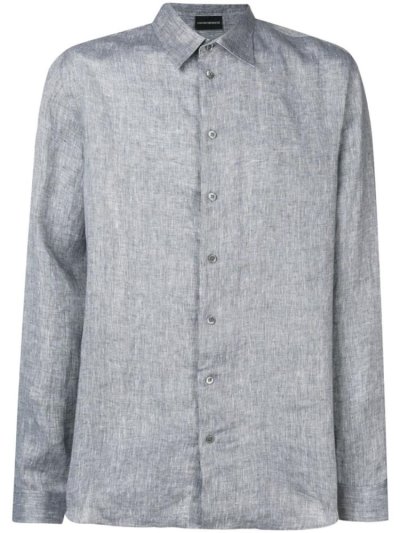 Grey Men's Armani Emporio Plain Shirts | UAZJ881