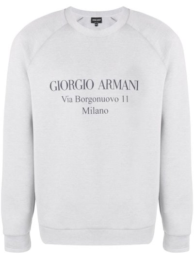 Grey Men's Giorgio Armani Logo Sweatshirts | JDYSQIL