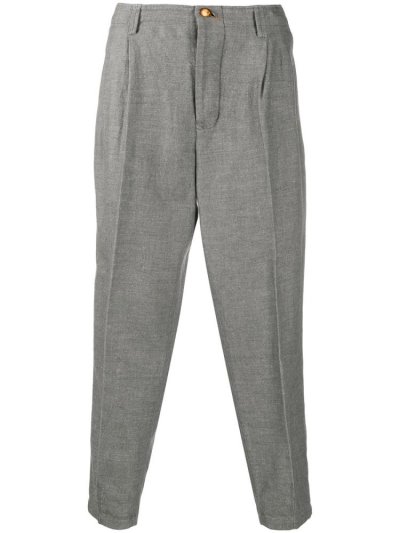 Grey Men's Giorgio Armani Tapered Dart Pants | 2NX70RM