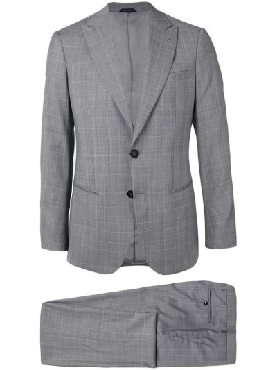 Grey Men's Giorgio Armani Two Piece Suits | 1BFDIJG