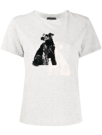 Grey Women's Armani Emporio Dog Print T Shirts | TILV1F2