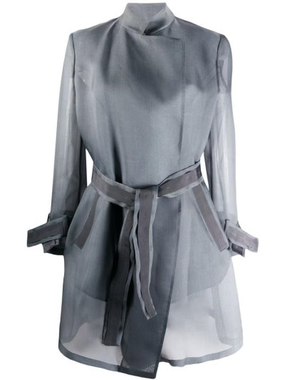 Grey Women's Giorgio Armani Sheer Trench Coa Coats | F11TDXG