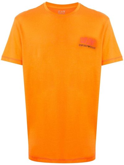 Orange Men's Ea7 Emporio Armani Logo Print T Shirts | LKVUV3J