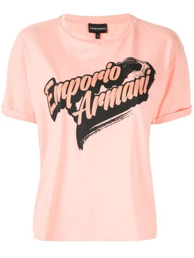 Orange Women's Armani Emporio Branded Logo T Shirts | LPF6JBQ