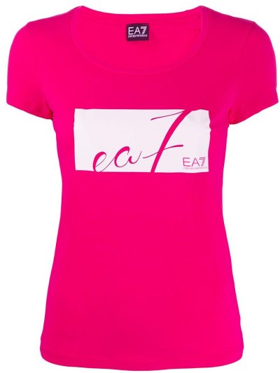 Pink Women's Ea7 Emporio Armani Logo Print T Shirts | 6P122J3