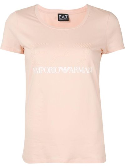 Pink Women's Ea7 Emporio Armani Logo Print T Shirts | PRLWFKG