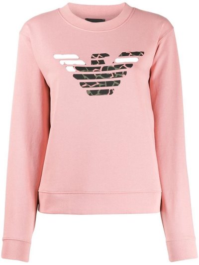 Pink Women's Armani Emporio Branded Sweatshirts | 8J3XS2T