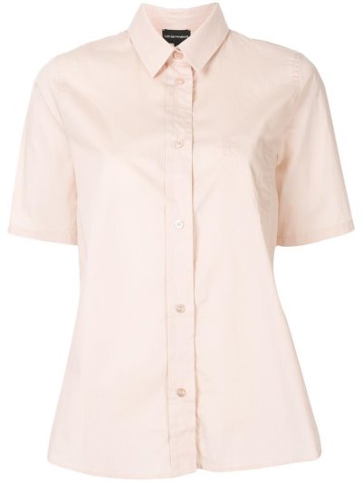 Pink Women's Armani Emporio Chest Pocket Shirts | 4WFCUO6