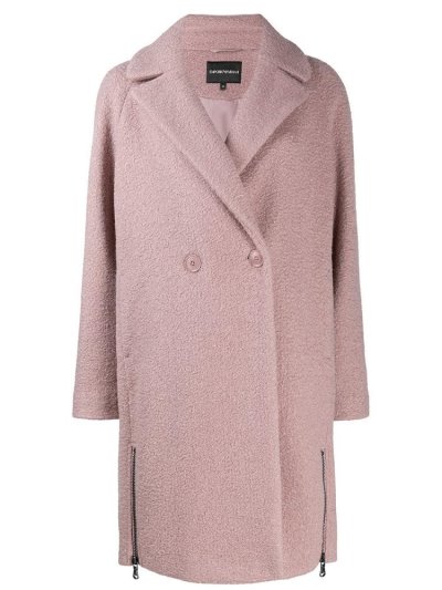 Pink Women's Armani Emporio Double Breasted Coats | 64VUIS1