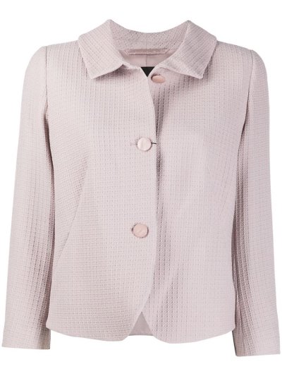 Pink Women's Armani Emporio Textured Buttoned Jackets | ZOWEL93