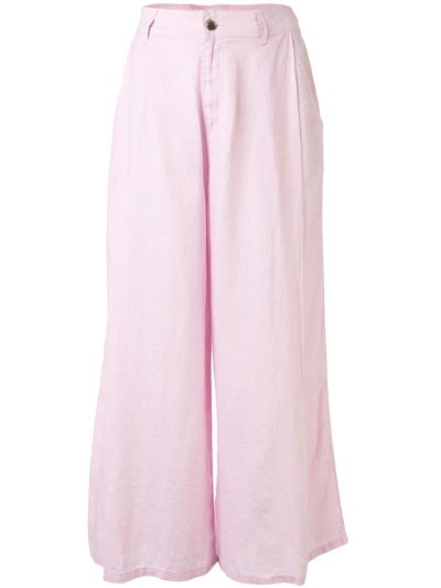 Pink Women's Armani Emporio Wide Leg High Waisted Pants | 56ABYLP