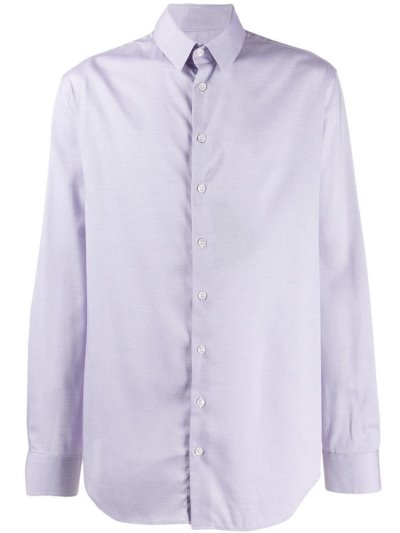 Purple Men's Giorgio Armani Long Sleeve Shirts | 7WIPN8S