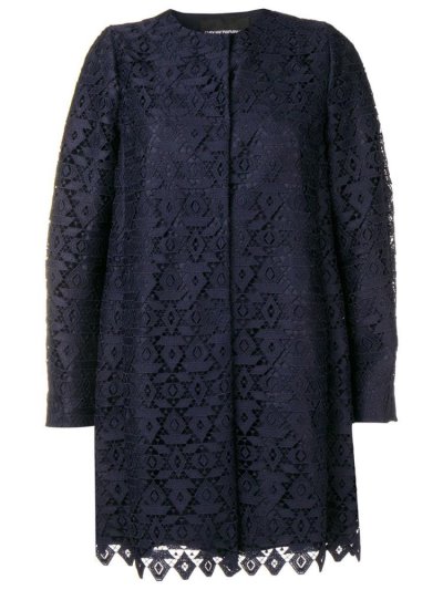 Purple Women's Armani Emporio Macramé Geometric Patterned Coats | M9C4U3J