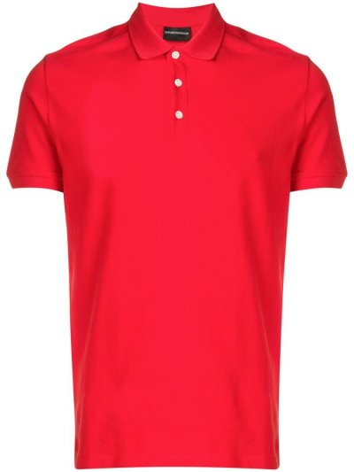 Red Men's Armani Emporio Classic Polo Shirts | ABZSJX6