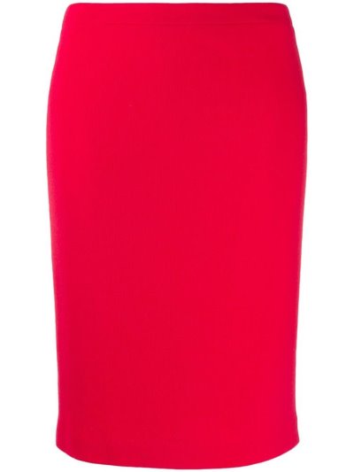 Red Women's Armani Emporio High Waist Pencil Skirt Skirts | 9TQT7IM