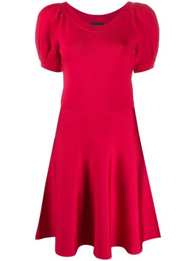 Red Women's Armani Emporio Puff Sleeve Mini Dress | Z7AXWJQ