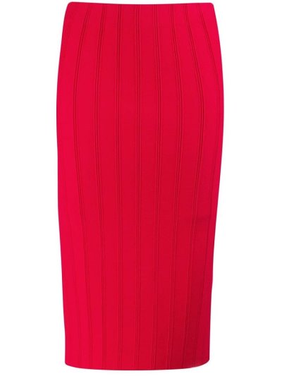 Red Women's Armani Emporio Ribbed Fitted Skirts | ZGKG3FE