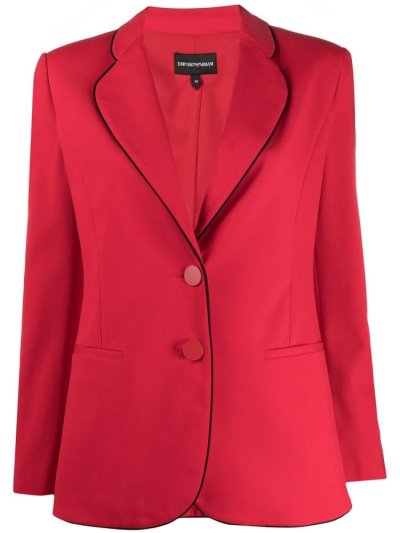 Red Women's Armani Emporio Tailored Single Breasted Blazers | KICFUV5