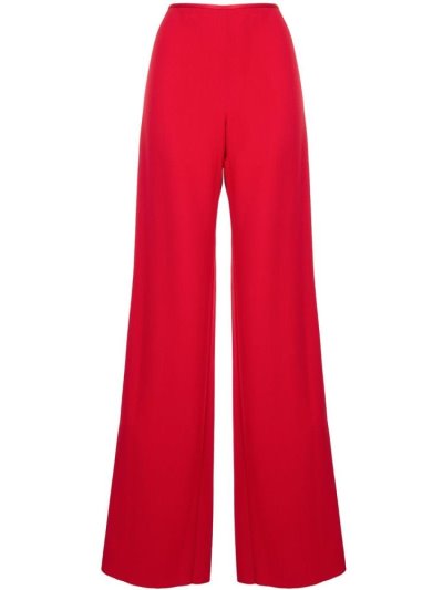 Red Women's Armani Emporio Wide Leg High Waisted Pants | NCPD0MA