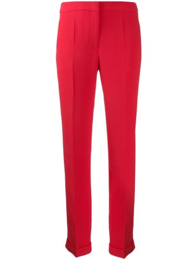 Red Women's Giorgio Armani Cady Viscose Silk Pants | WNV5UOQ