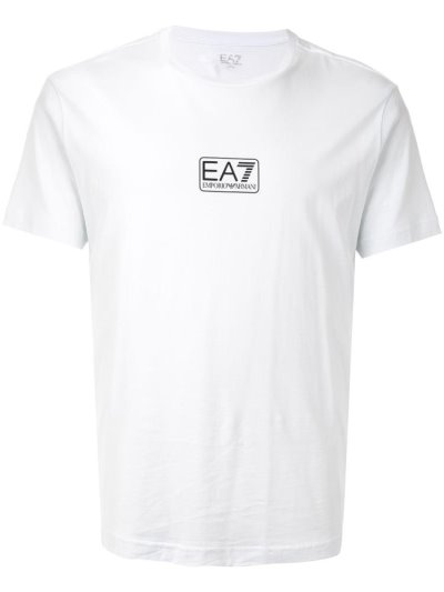 White Men's Ea7 Emporio Ea7 Mini Box Logo T Shirts | AAJ45N8