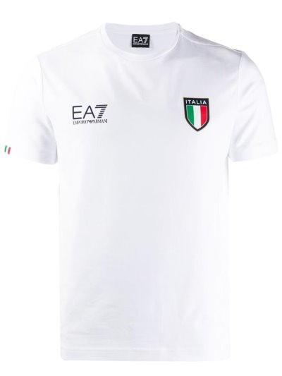 White Men's Ea7 Emporio Armani Italia T Shirts | LVHUHKM