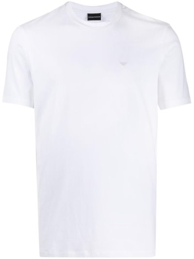 White Men's Armani Emporio Chest Logo T Shirts | WXR3YLF