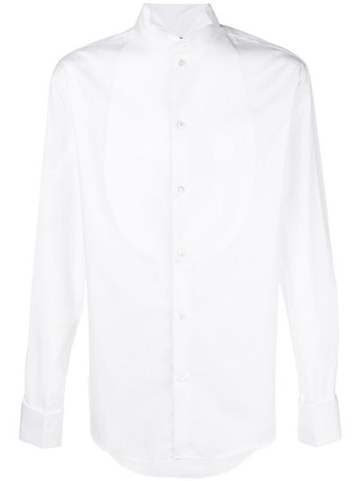 White Men's Armani Emporio Classic Plain Shirts | MZE0OM0