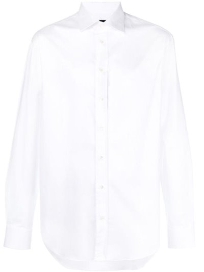 White Men's Armani Emporio Classic Button Shirts | SPSRUXQ