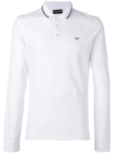 White Men's Armani Emporio Polo Sweatshirts | XE6NKAT