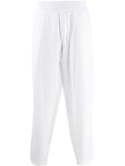 White Men's Armani Emporio Relaxed Straight Leg Pants | K7P35NF