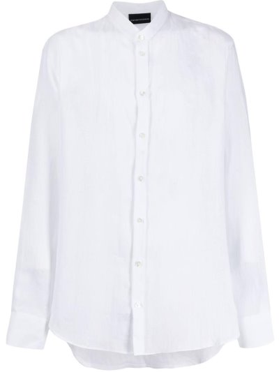 White Men's Armani Emporio Round Neck Shirts | RFW8Y43