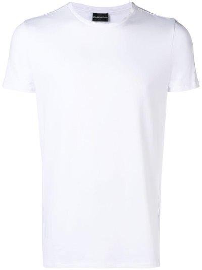 White Men's Armani Emporio Short Sleeve T Shirts | QZMTI53