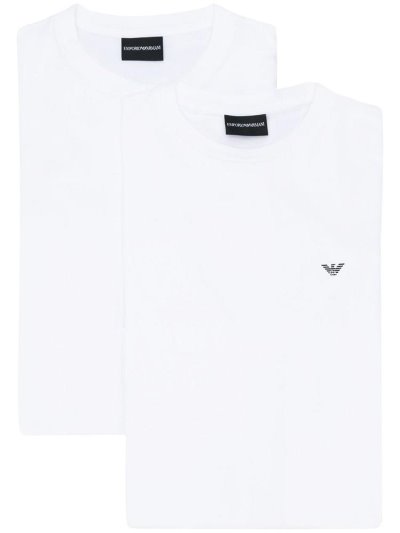 White Men's Armani Emporio Short Sleeve T Shirts | S2QZX1U