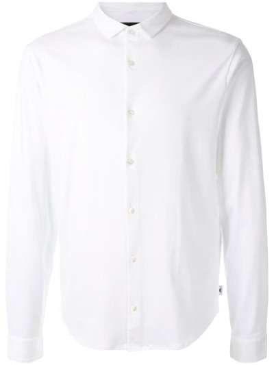 White Men's Armani Emporio Slim Fit Formal Shirts | 65D4UL0