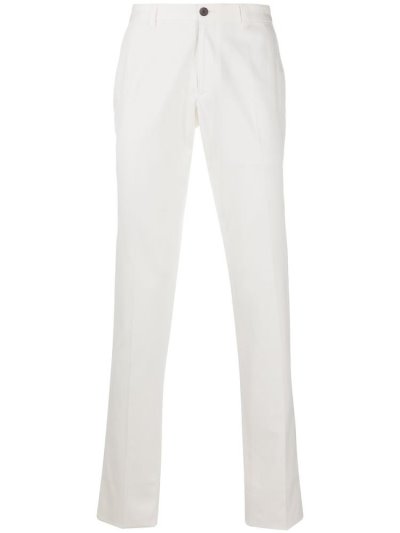 White Men's Armani Emporio Straight Leg Tailored Pants Pants | KHE5O4R