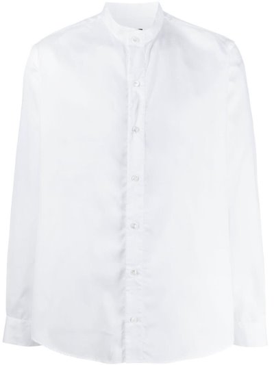 White Men's Giorgio Armani Mandarin Collared Shirts | G3ORS7O