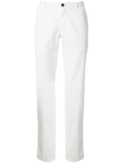 White Men's Giorgio Armani Straight Leg Chino Pants | IMODDEY