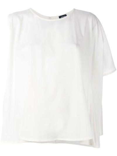 White Women's Armani Jeans Asymmetric T Shirts | KAO2MS7