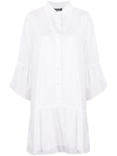 White Women's Armani Emporio Flared Mini Shirt Dress Dress | YG3YOUE