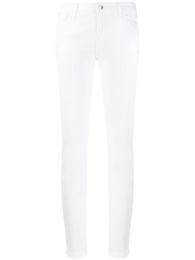 White Women's Armani Emporio Mid Rise Tapered Leg Jeans | X0LBHM2