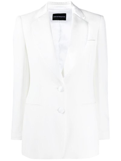 White Women's Armani Emporio Single Breasted Tailored Blazers | WAIUVBO