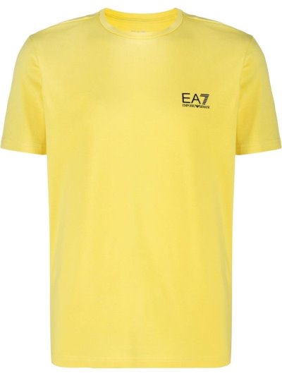 Yellow Men's Ea7 Emporio Armani Logo Print T Shirts | UBGNT1N